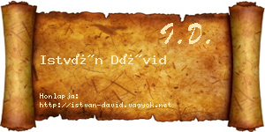 István Dávid névjegykártya